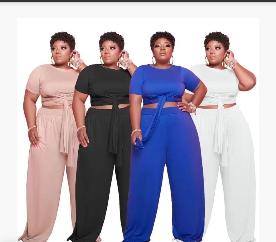 2 piece wide leg pants suit
