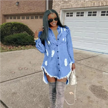 Load image into Gallery viewer, &quot;Fringed jean dress&quot;
