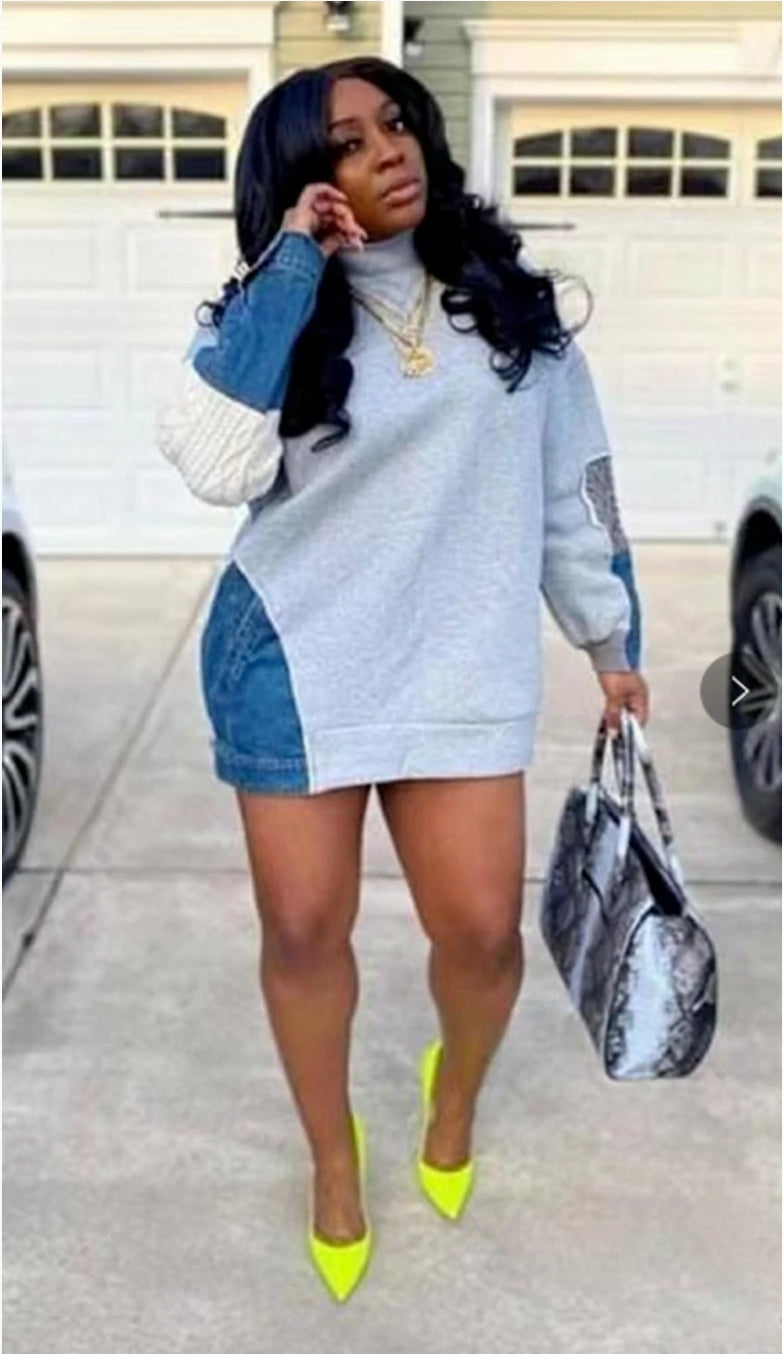 Denim Sweater dress